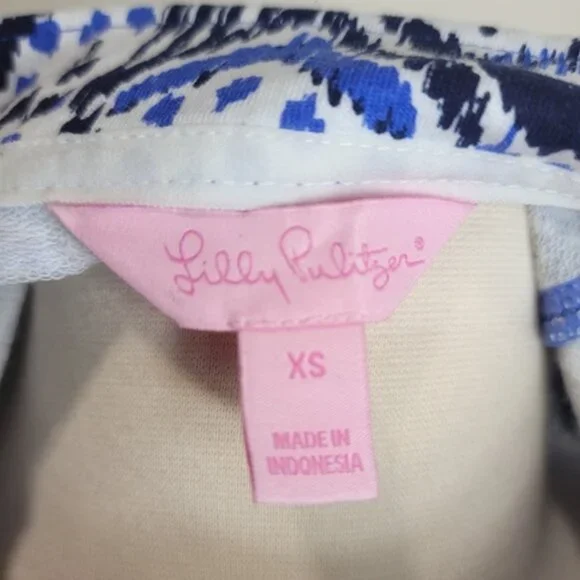 LILLY PULITZER UPF 50+ Skipper Dress Beckon Blue Oh My Cod SZ XS - Picture 4 of 6